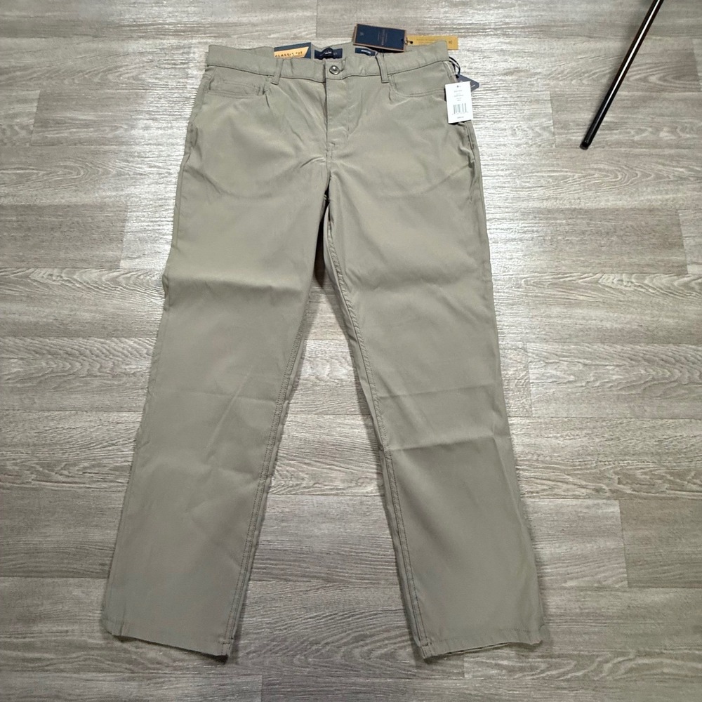 Marc Asher New York Mens Classic Fit Pants Olive Green 36x30 MAPT7100274 NWT